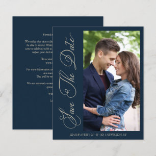 Budget Navy Wedding Photo Wimshical Script 