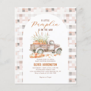 BUDGET Neutral A little Pumpkin Truck Baby Shower