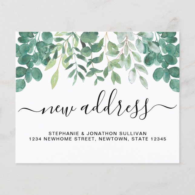 Budget New Address Eucalyptus Announcement (Front)