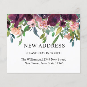 Budget New Address Watercolor Floral & Greenery
