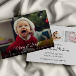 Budget New Baby Photo Funny Christmas Card<br><div class="desc">This funny new baby christmas card will be the perfect way to announce the newest addition to your family. Personalize with 1 photo on the front and 3 photos on the back along with all your babys birth stat information. Visit my christmas card collection to view all new baby holiday...</div>