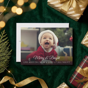 Budget New Baby Photo Funny Christmas Card