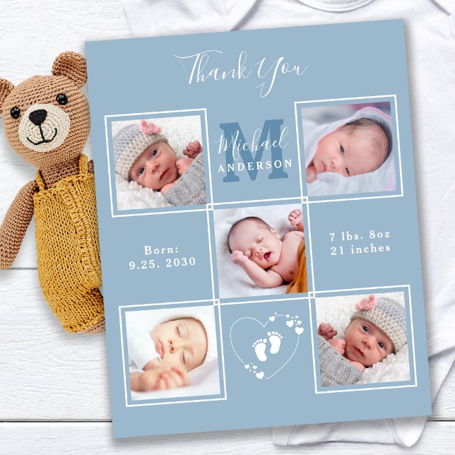 Budget New Baby Thank You Elegant  5 Photo Collage (Creator Uploaded)