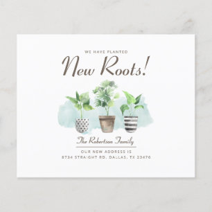 Budget New Home Announcement Watercolor Plants