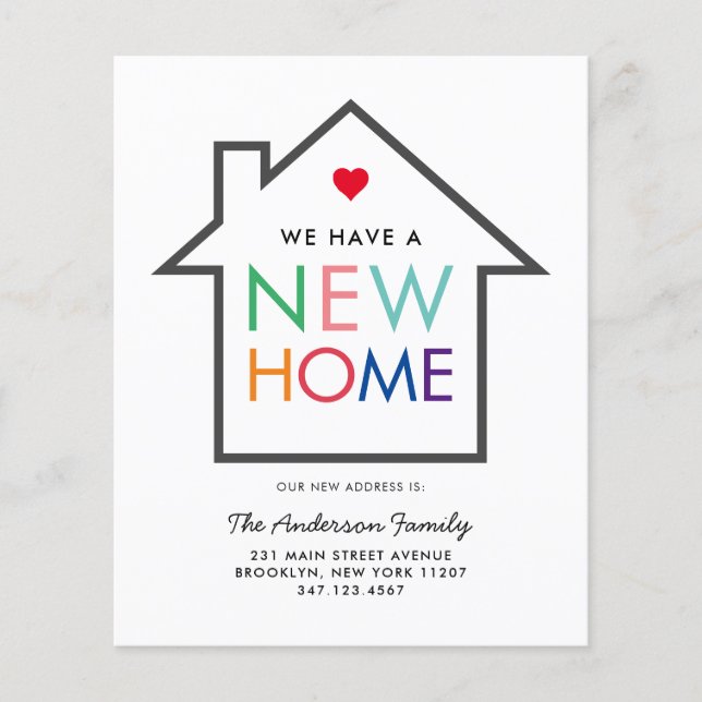 Budget New Home Change of Address Moving Card (Front)