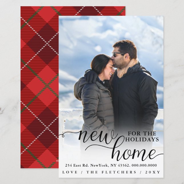 Budget New Home Photo Moving Holiday Card (Front/Back)