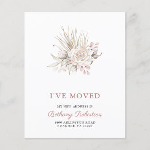 Budget New Home Pink Roses Eucalyptus Moving Card