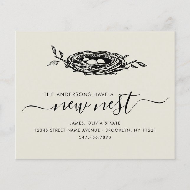 Budget New Nest Home Change of Address Moving Card (Front)