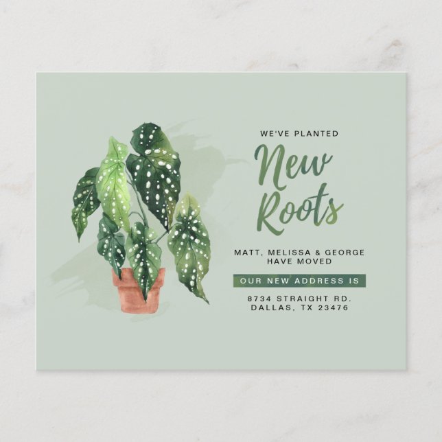 Budget New Roots New Address Moving Announcement (Front)