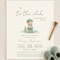 Budget New to the Club Golfing Bear Baby Shower