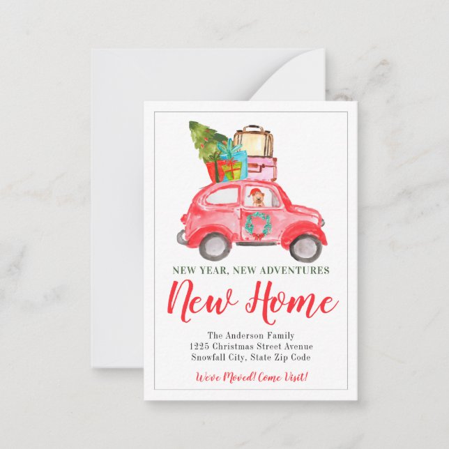 Budget New Year Home Christmas Holiday Moving Card (Front)