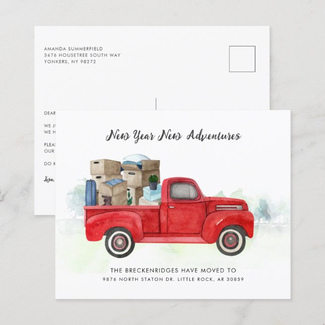 Budget New Year Moving Address Announcement (Front/Back)