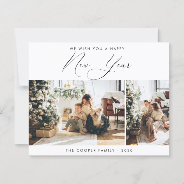Budget New Year Photo Card | Modern New Year (Front)