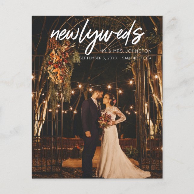 Budget Newlyweds 1 Photo W Wedding Reception Flyer (Front)