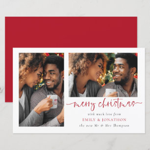 Budget Newlyweds 2 Photos Merry Christmas Card