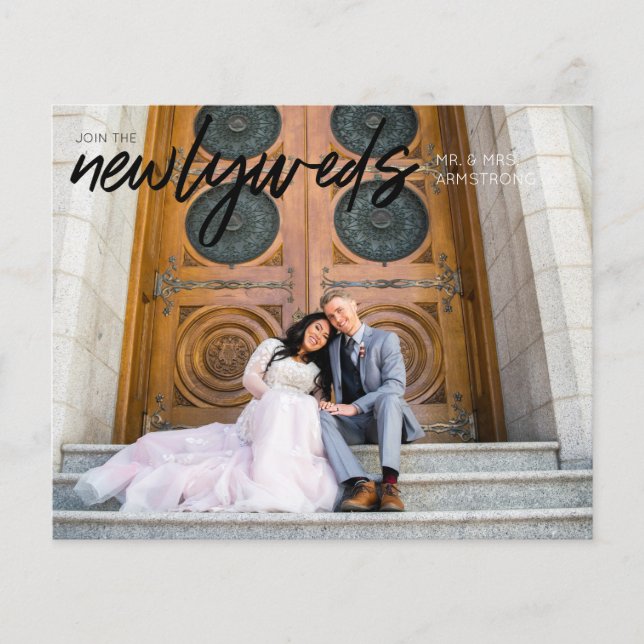 Budget Newlyweds Horiz 3B Photo Wedding Reception  Flyer (Front)