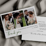 Budget Newlyweds Photo Collage Wedding Thank You Card<br><div class="desc">Modern multi wedding photo Thank You card for your guests who showed up to support and celebrate your big day with you. Easily add your favorite photos,  names of bride and groom,  date and a custom message and signature on the reverse side.</div>