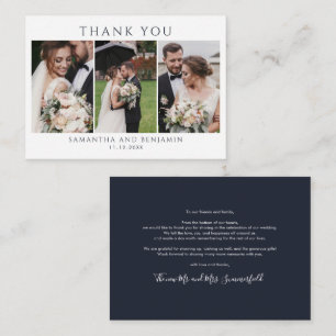 Budget Newlyweds Wedding Photo Collage Thank You Card