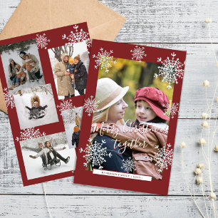 Budget Noël 6 photo collage rouge carte de vacance