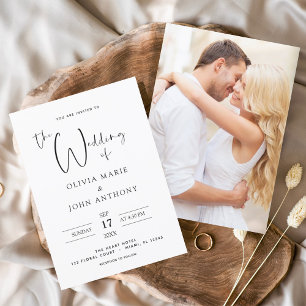 Budget noir blanc Mariage photo moderne Flyer