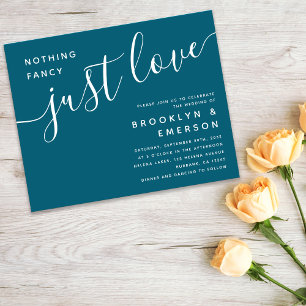 Budget Nothing Fancy Just Love Wedding Invitation