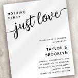 Budget Nothing Fancy Just Love Wedding Invitation<br><div class="desc">This Nothing Fancy Just Love invitation is perfect for your casual wedding.</div>