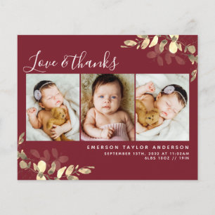 Budget Nouveau Carte de remerciements bébé Rouge