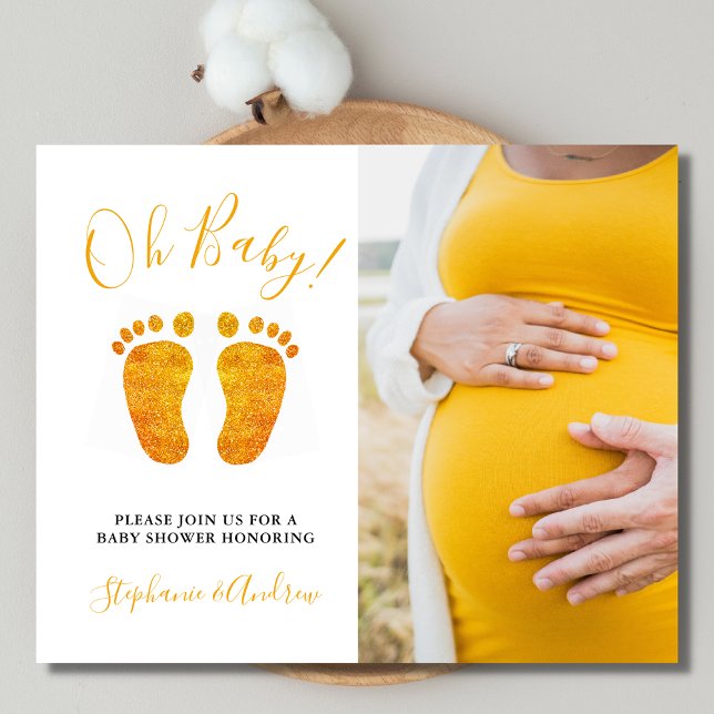 Budget Oh Baby Photo Baby Shower Invitation. (Creator Uploaded)