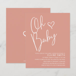 Budget Oh Baby Pink Baby Shower Invitation