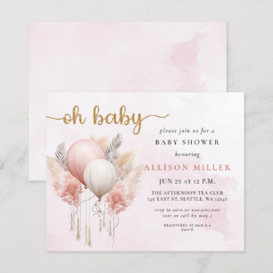 Budget Oh Baby Pink Gold Boho Girl Baby Shower 