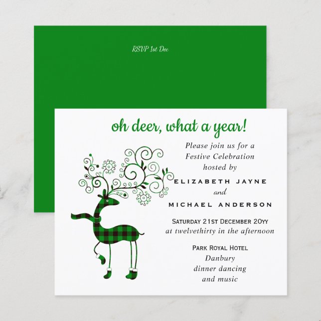 Budget Oh DEER what a year 2020 Christmas Invite (Front/Back)