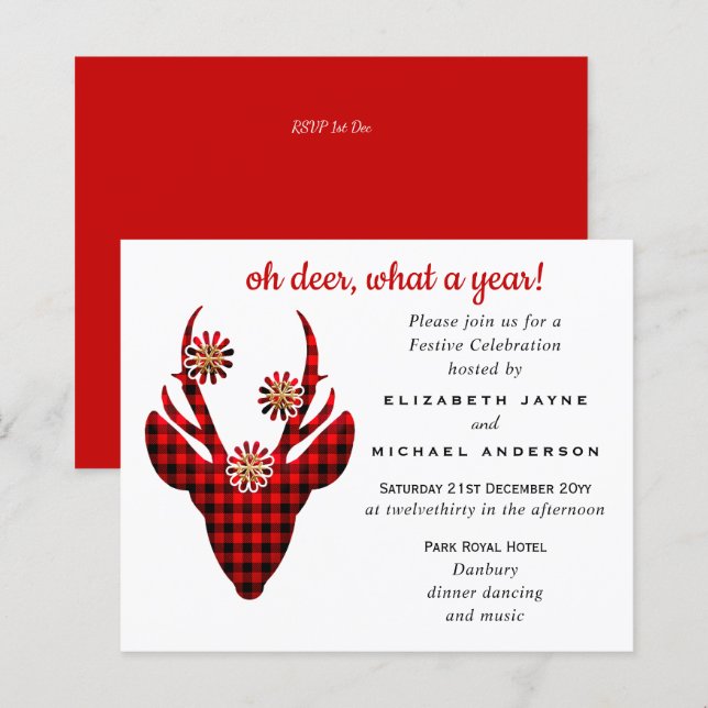 Budget Oh DEER what a year 2020 Christmas Invite (Front/Back)