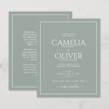 BUDGET Olive Sage Green MONOCHROME Wedding