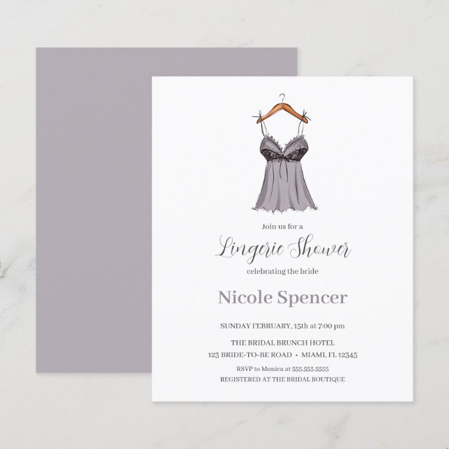 BUDGET Ooh La La Lingerie Dress Bridal SHOWER (Front/Back)