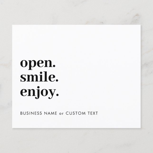 Budget Open Smile Enjoy Jewellery Care Business (Front)