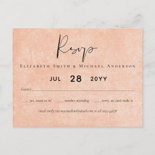 BUDGET Orange Yellow Script Wedding Postcard