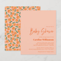 Budget Oranges Fruit Watercolor Pink Baby Shower