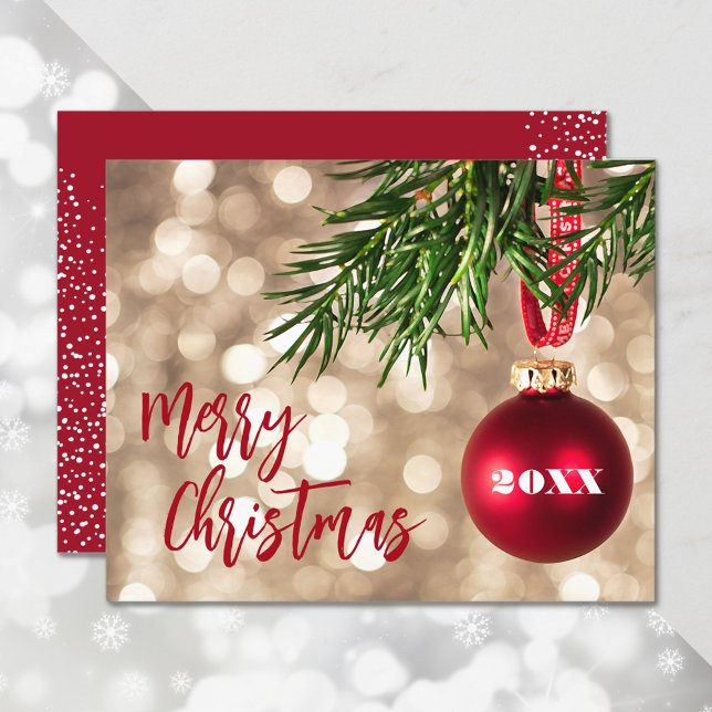 Budget Ornament Merry Christmas Holiday Card (Creator Uploaded)