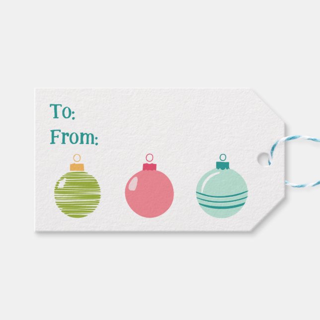 Budget Ornament To & From Gift Tag (Front (Horizontal))