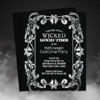 Budget Ornate Border Halloween Party Invitation