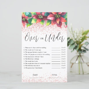 Budget Over or Under Christmas Bridal Game