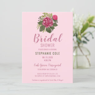 Budget Painted Floral Bridal Shower Invitation