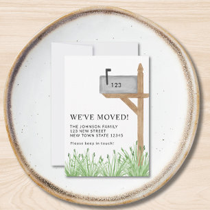 Budget Painted Mailbox New Address Moving Mini  Card