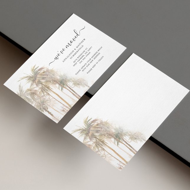 Budget Palm Trees Nous avons déménagé Faire-part m (Créateur téléchargé)