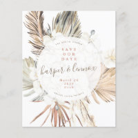 Budget Pampas Boho Beach Round save our date