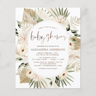 Budget Pampas Grass Baby Shower Boho Eucalyptus Flyer