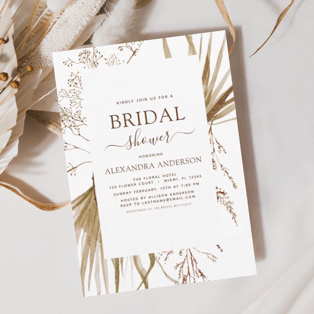 Budget Pampas Grass Bohemian Boho Bridal Shower Fl Flyer (Creator Uploaded)