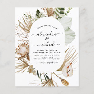 Budget Pampas Grass Bohemian Eucalyptus Wedding F Flyer