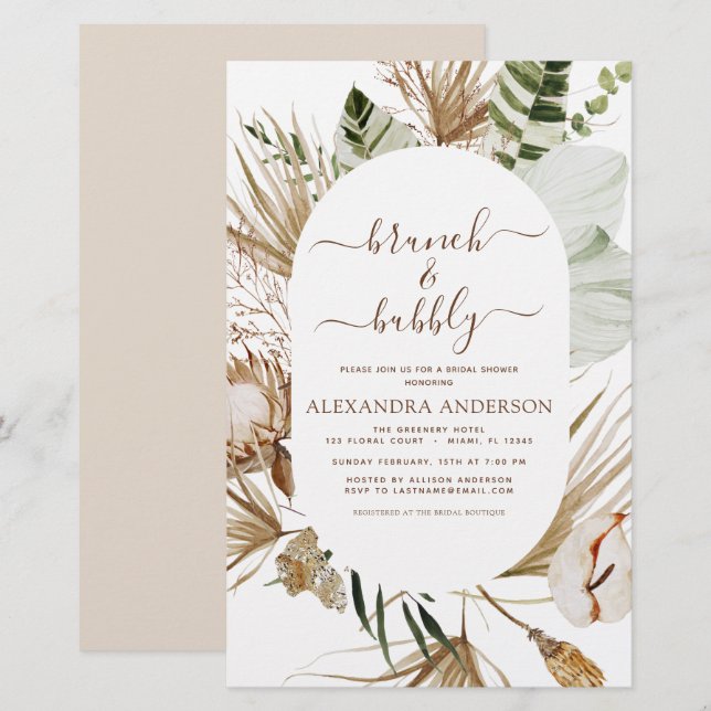 Budget Pampas Grass Boho Brunch & Bubbly (Front/Back)