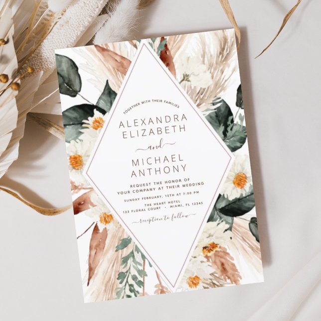 Budget Pampas Grass Boho Eucalyptus Wedding Flyer (Creator Uploaded)